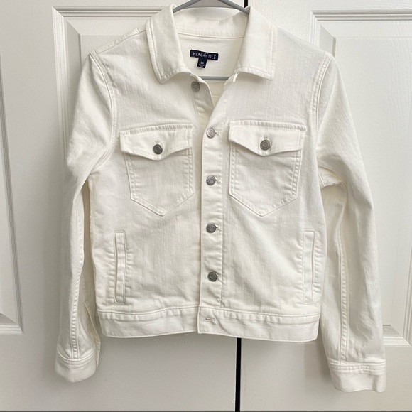 J Crew White Denim Jacket || XS - Picture 1 of 3